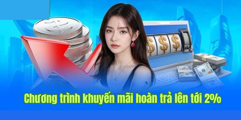 Hoàn trả mỗi ngày siêu hậu hĩnh với tỷ lệ áp dụng lên đến 2% 